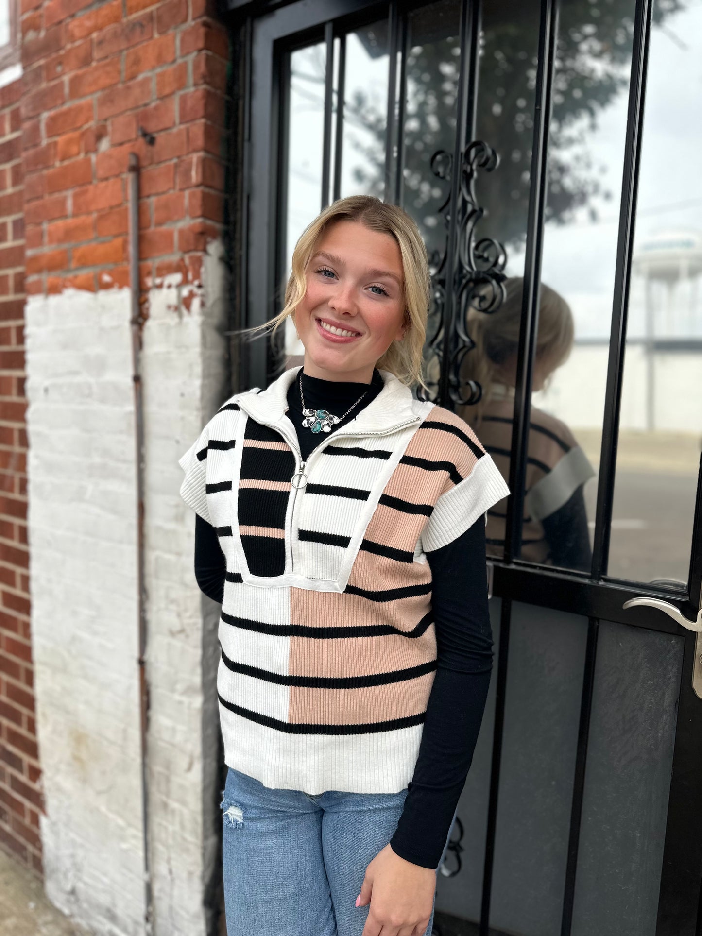 Colorblock Quarter Zip
