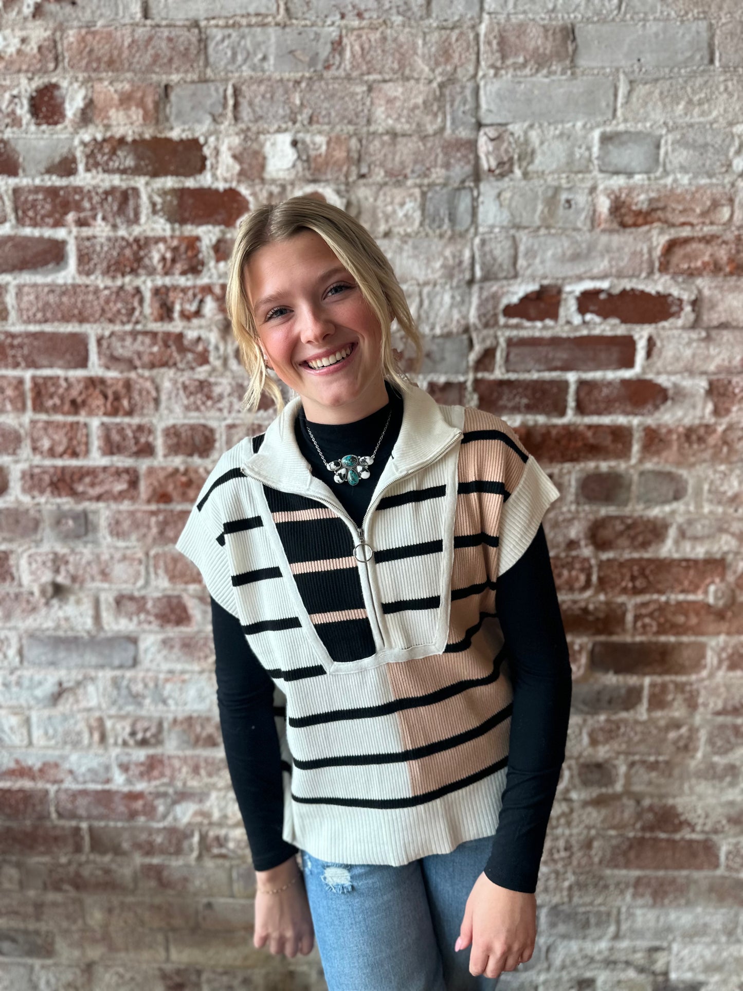 Colorblock Quarter Zip